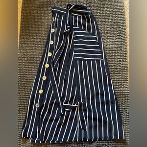 blue pinstripe skirt with POCKETS
